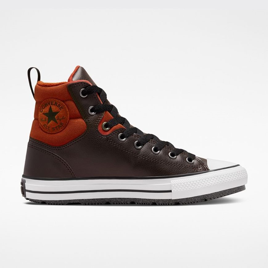 Botas de Inverno Converse Chuck Taylor All Star Berkshire Agua Resistant Cano Alto Feminino Marrom Laranja Pretas | PT R080P75